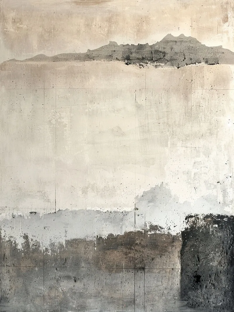 Abstrakte Landschaft grau Poster