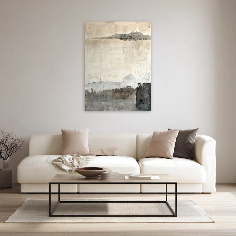 Abstrakte Landschaft grau Poster