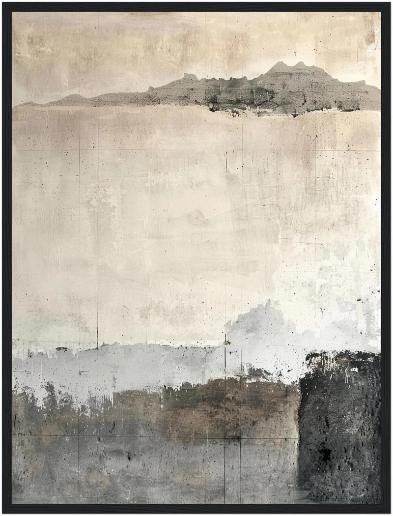 Abstrakte Landschaft grau Poster