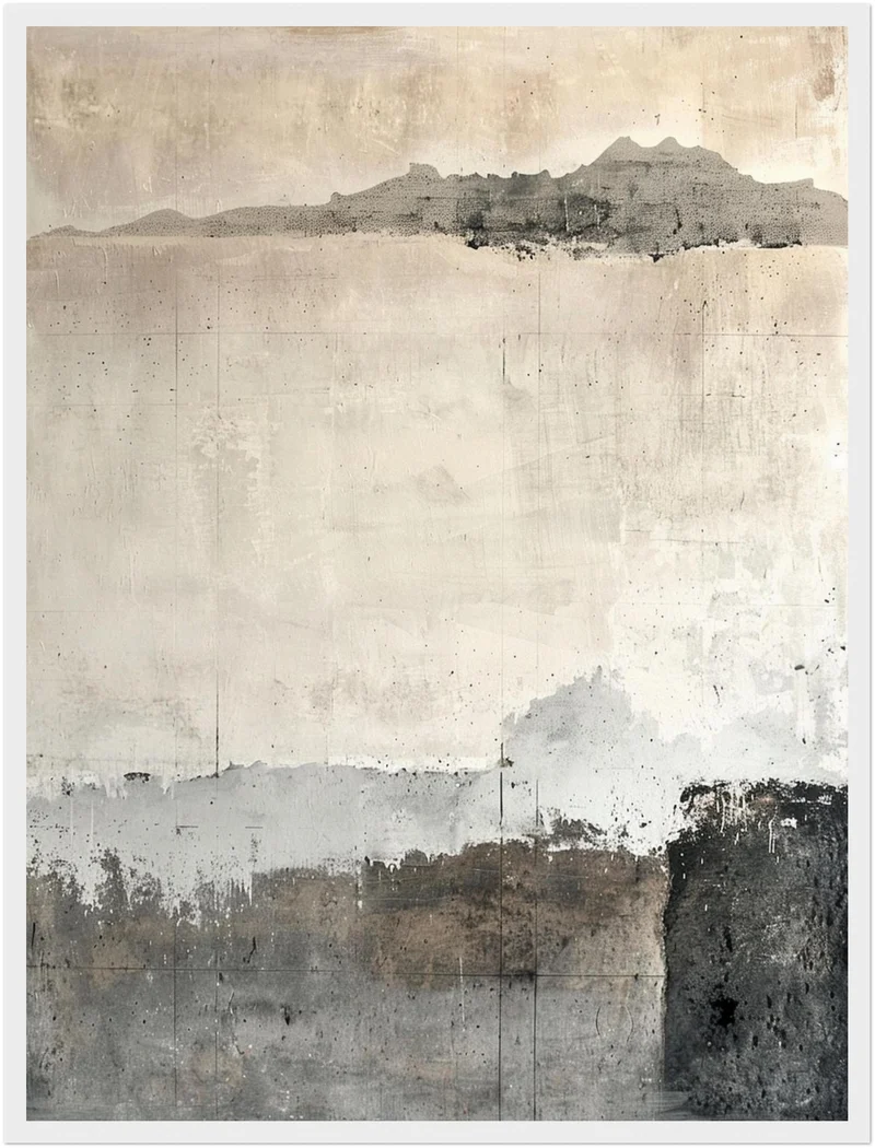 Abstrakte Landschaft grau Poster