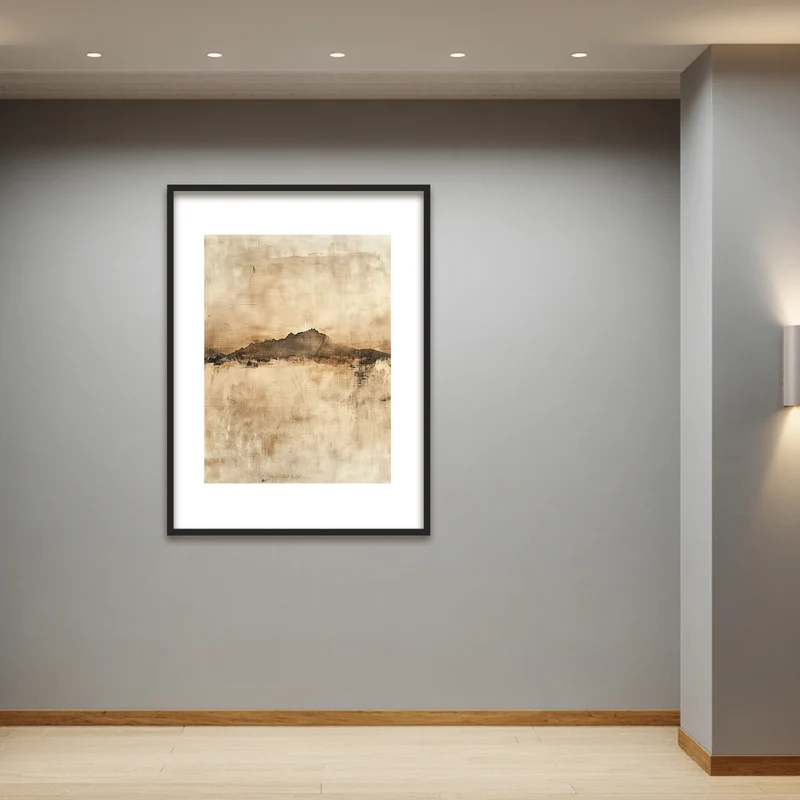 Bergsilhouette in Sepia Poster