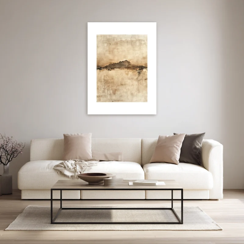 Bergsilhouette in Sepia Poster
