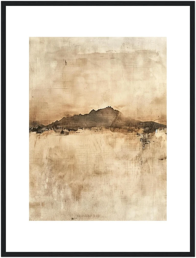 Bergsilhouette in Sepia Poster
