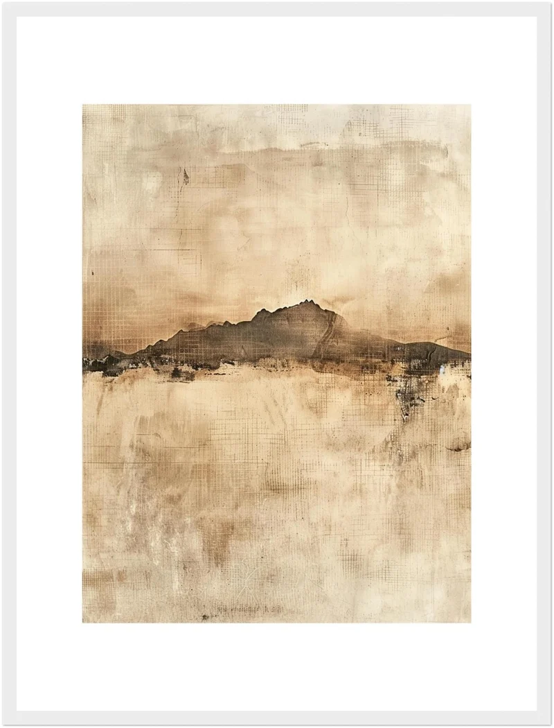 Bergsilhouette in Sepia Poster