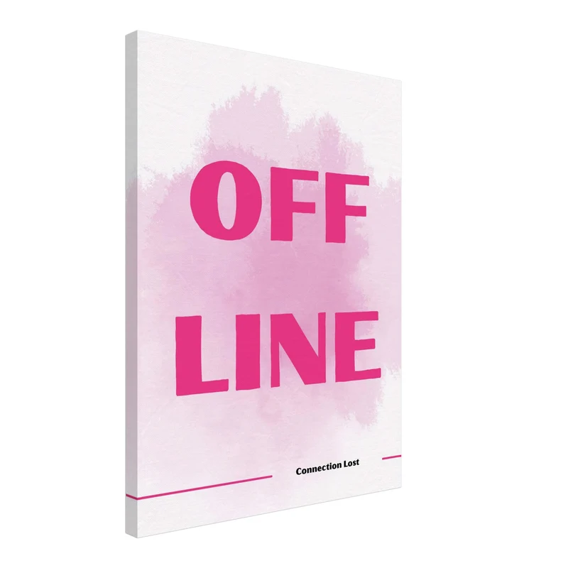 Offline Schriftzug Leinwand