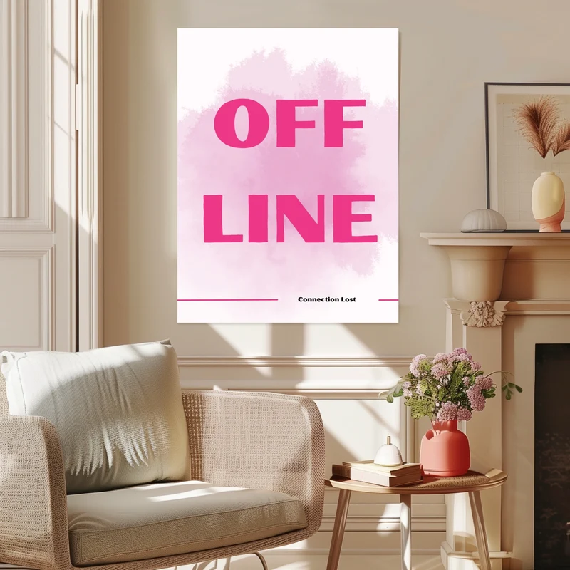 Offline Schriftzug Leinwand