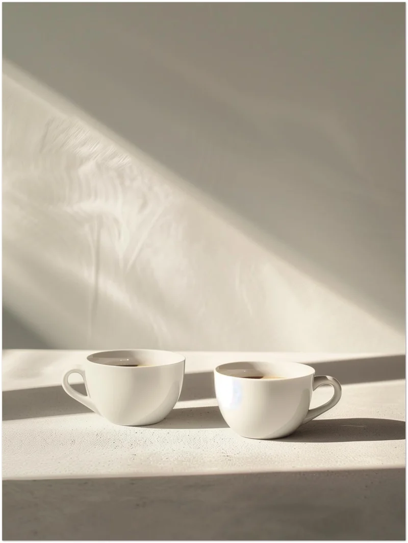 Zwei Kaffeetassen minimalistisch Leinwandbild
