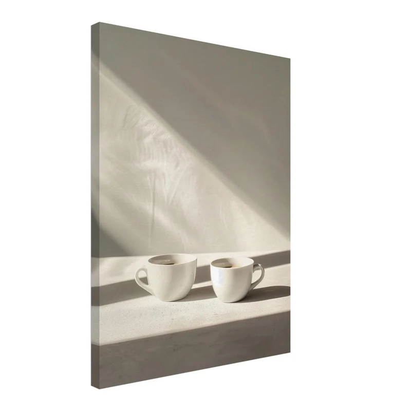Zwei Kaffeetassen minimalistisch Leinwandbild