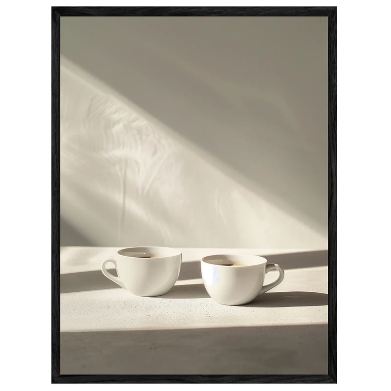 Zwei Kaffeetassen minimalistisch Leinwandbild