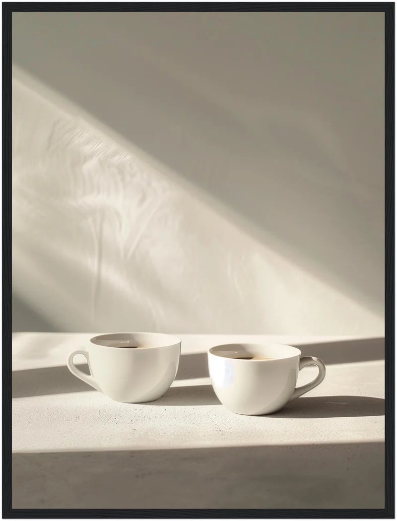 Zwei Kaffeetassen minimalistisch Poster