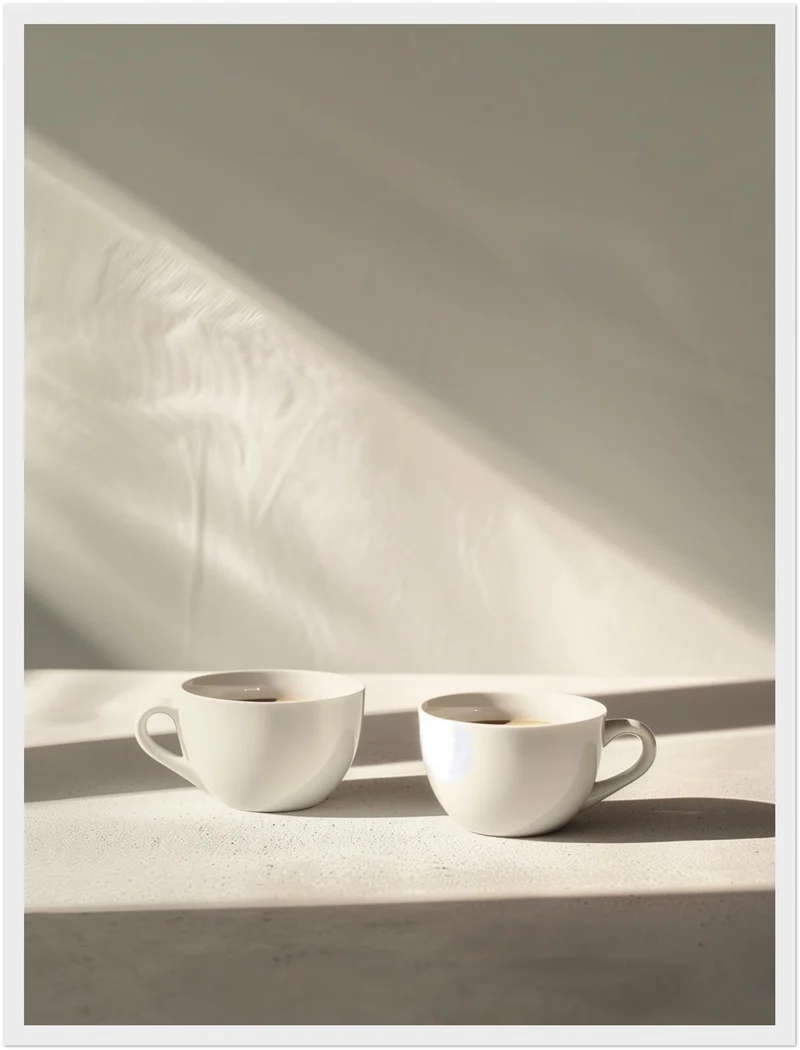 Zwei Kaffeetassen minimalistisch Poster