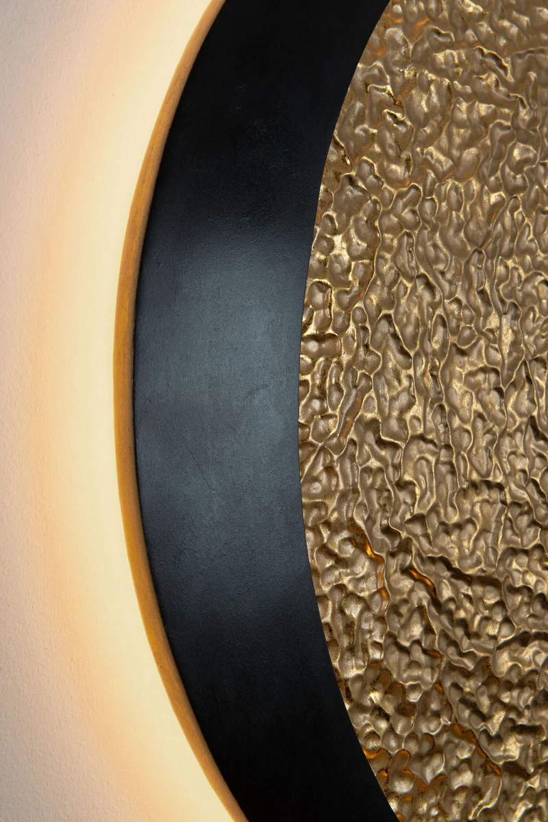 LED-Wandlampe Luna Crescente dimmbar Rund Ø 65cm Gold