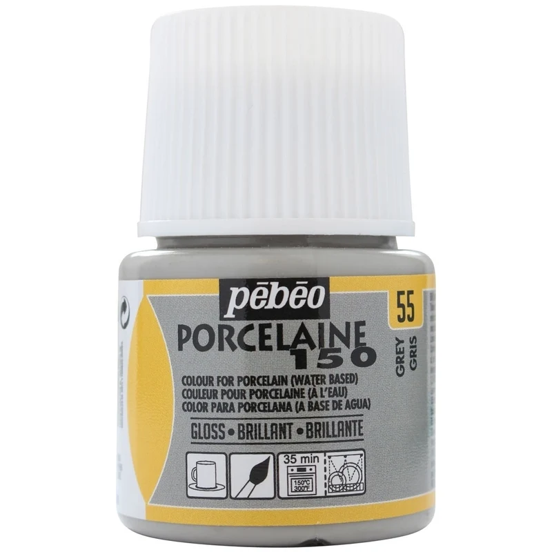 Pebeo - Porcelaine 150 Gloss Paint - Grey - 45ml