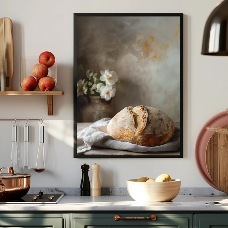 Frisch gebackenes Bauernbrot Poster