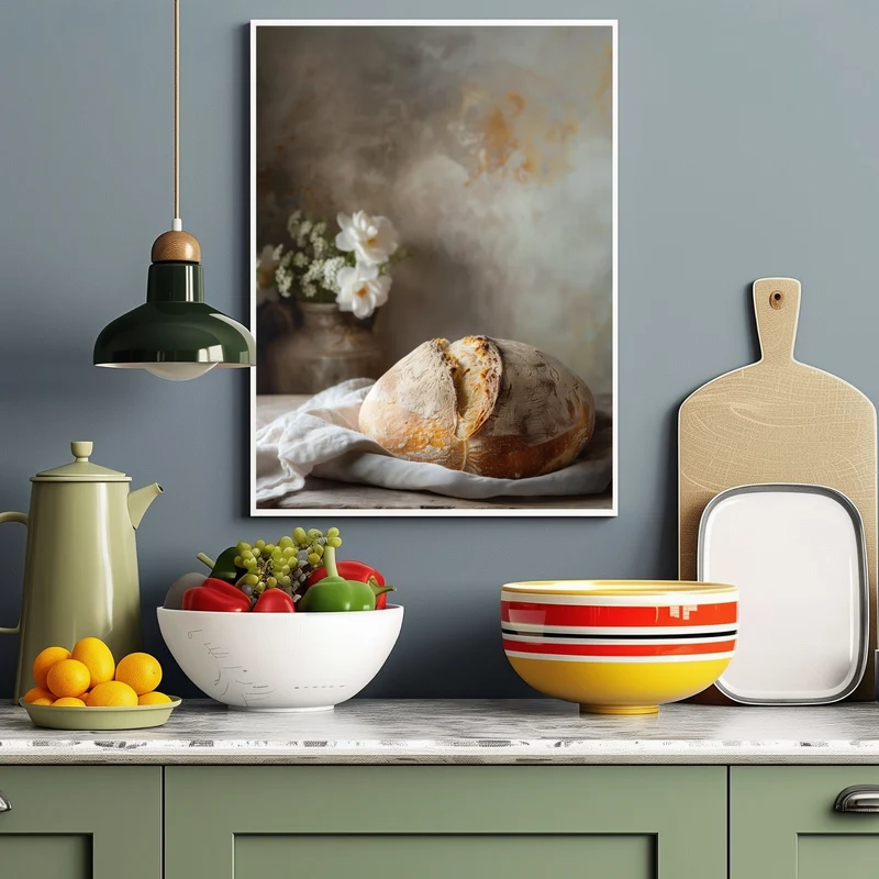 Frisch gebackenes Bauernbrot Poster