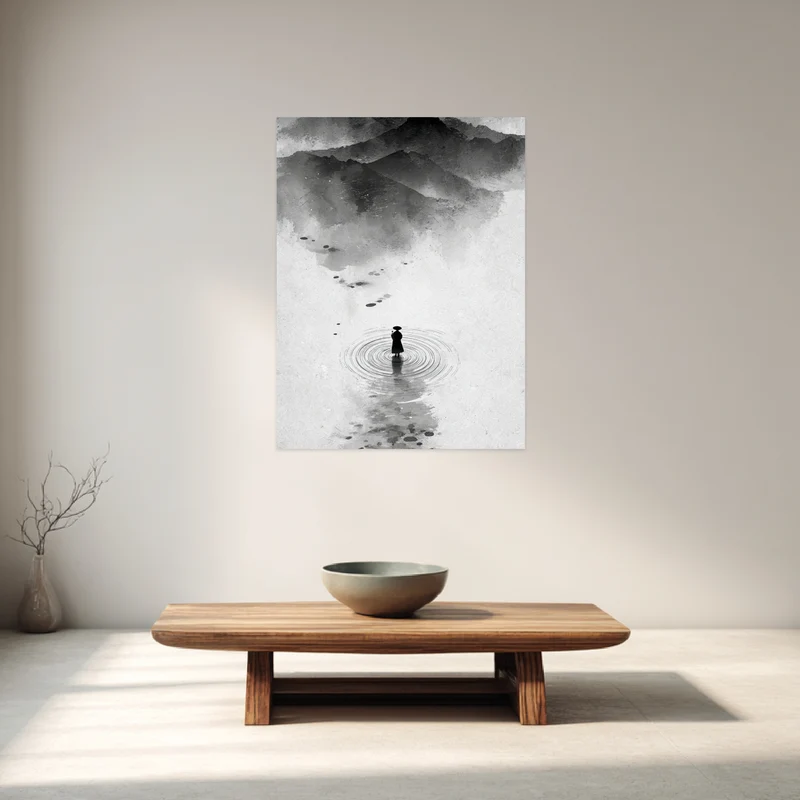 Mönch im Wasser Leinwandbild