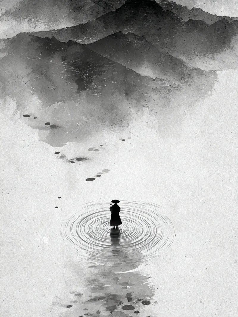 Mönch im Wasser Poster