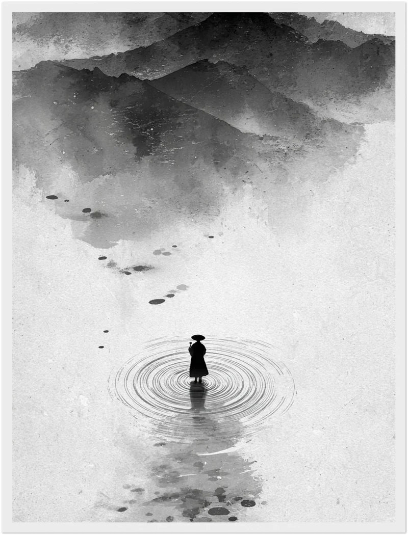 Mönch im Wasser Poster
