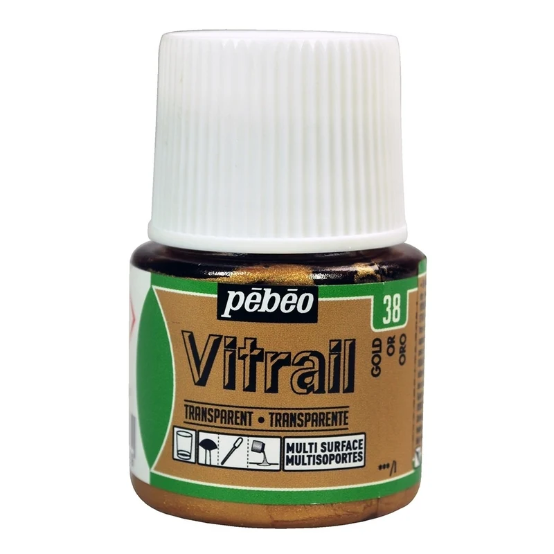 Pebeo - Vitrail - Glass & Tile Paint - Transparent - Gold - 45ml
