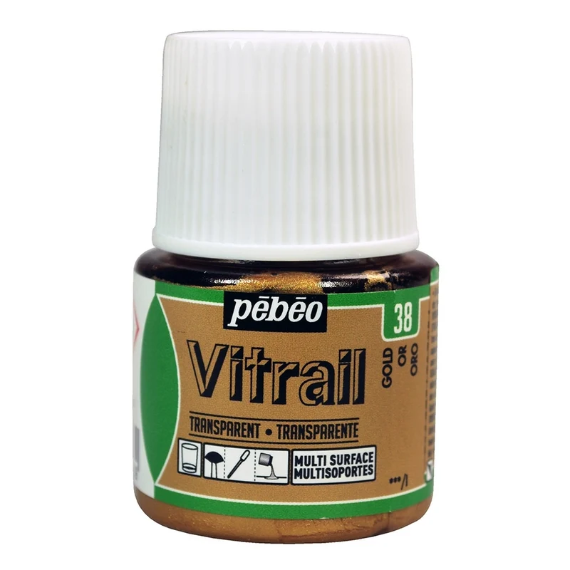Pebeo - Vitrail - Glass & Tile Paint - Transparent - Gold - 45ml