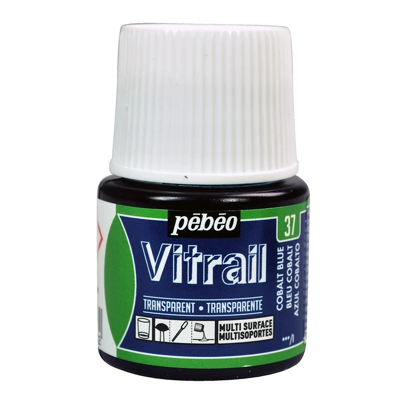 Pebeo - Vitrail - Glass & Tile Paint - Transparent - Cobalt Blue - 45ml