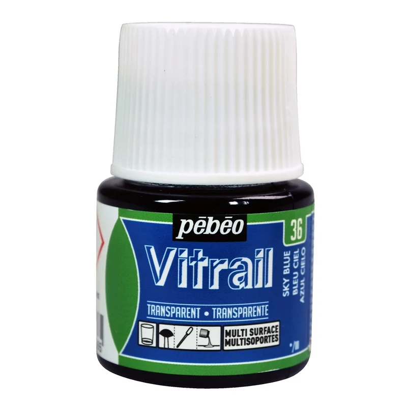 Pebeo - Vitrail - Glass & Tile Paint - Transparent - Light Blue - 45ml