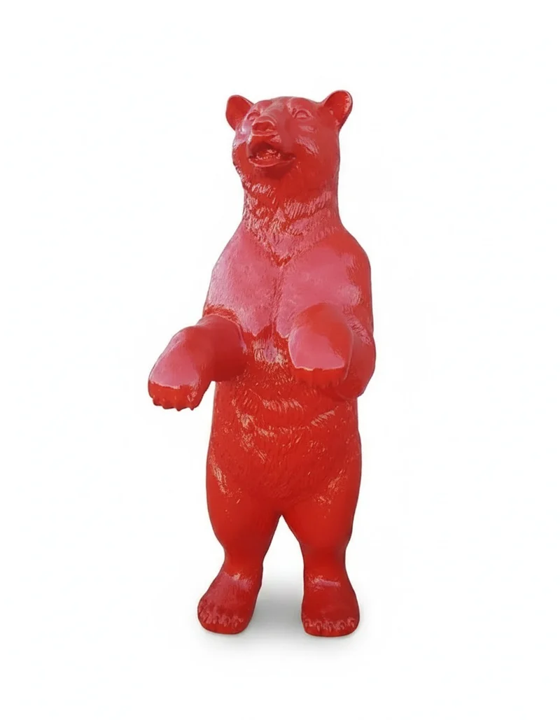 Casa Padrino Luxus Deko Skulptur Bär Stehender H. 185 cm - Riesige Gartenskulptur - Lebensgroße Skulptur - XXL Deko Skulptur - XXL Deko Figur