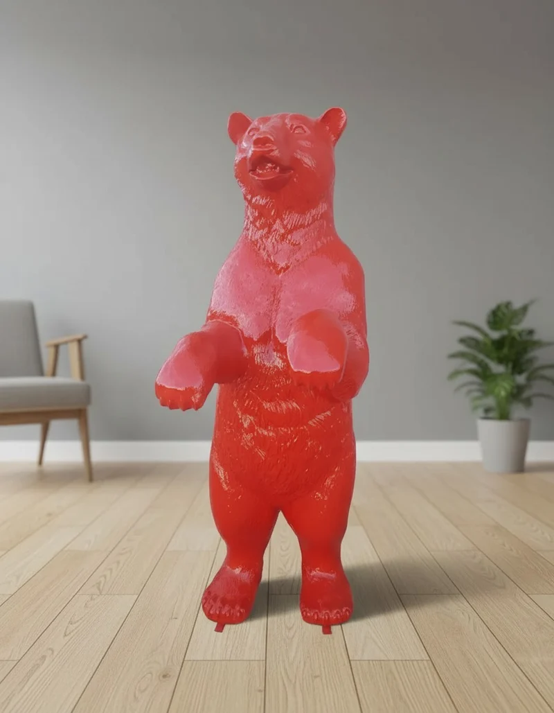 Casa Padrino Luxus Deko Skulptur Bär Stehender H. 185 cm - Riesige Gartenskulptur - Lebensgroße Skulptur - XXL Deko Skulptur - XXL Deko Figur