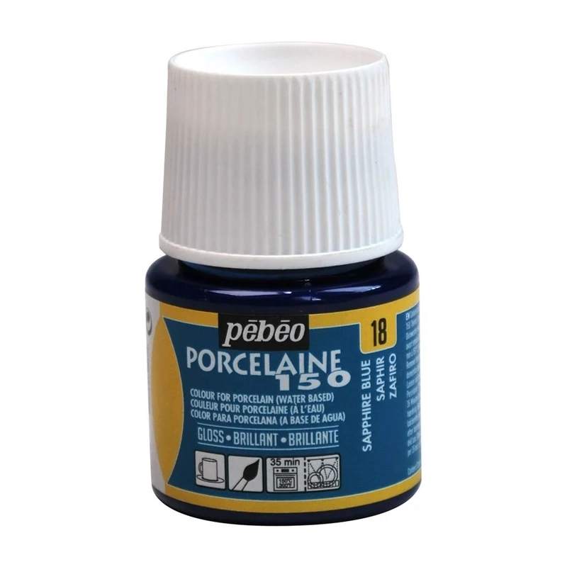 Pebeo - Porcelaine 150 Gloss Paint - Sapphire Bue - 45ml
