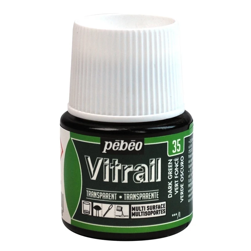 Pebeo - Vitrail - Glass & Tile Paint - Transparent - Dark Green - 45ml