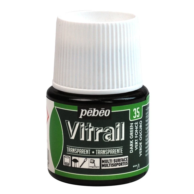 Pebeo - Vitrail - Glass & Tile Paint - Transparent - Dark Green - 45ml