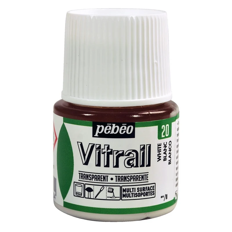 Pebeo - Vitrail - Glass & Tile Paint - Transparent - White - 45ml