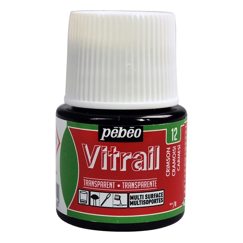 Pebeo - Vitrail - Glass & Tile Paint - Transparent - Crimson - 45ml