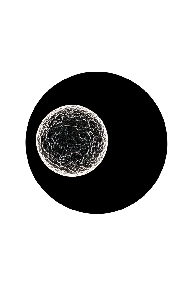 LED-Wandleuchte Luna Mega Xxl dimmbar gehämmert mit Scheibe
