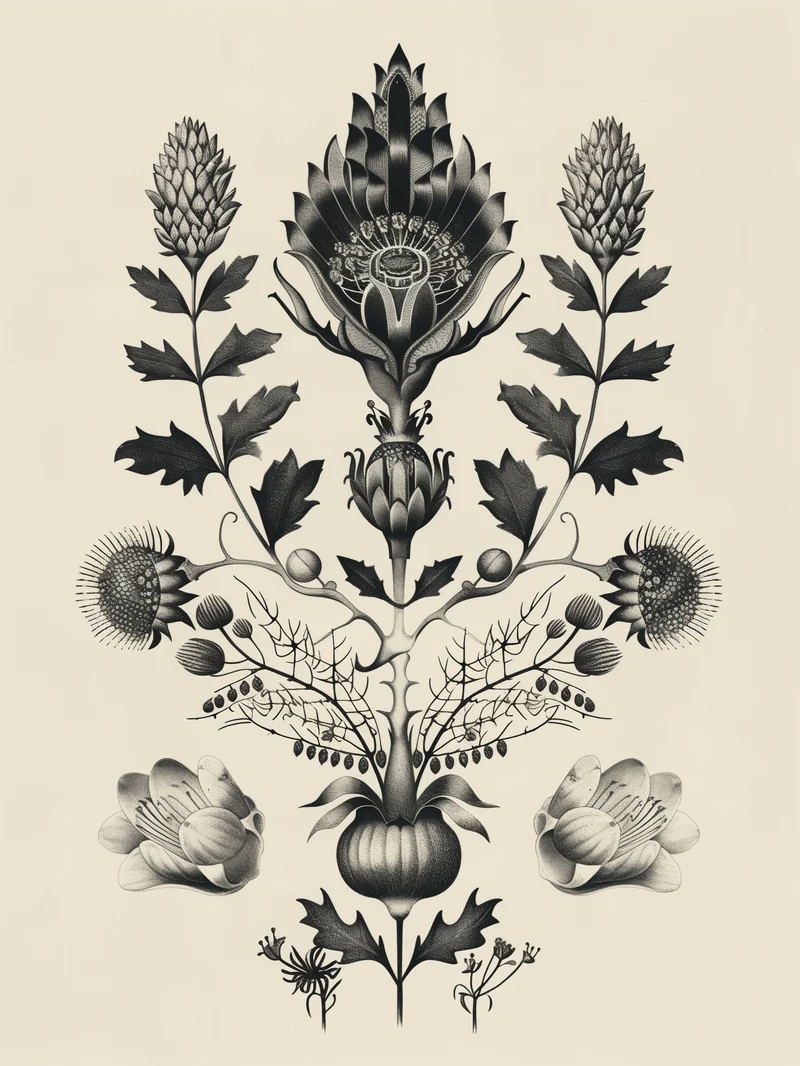 Florale Symmetrie Poster