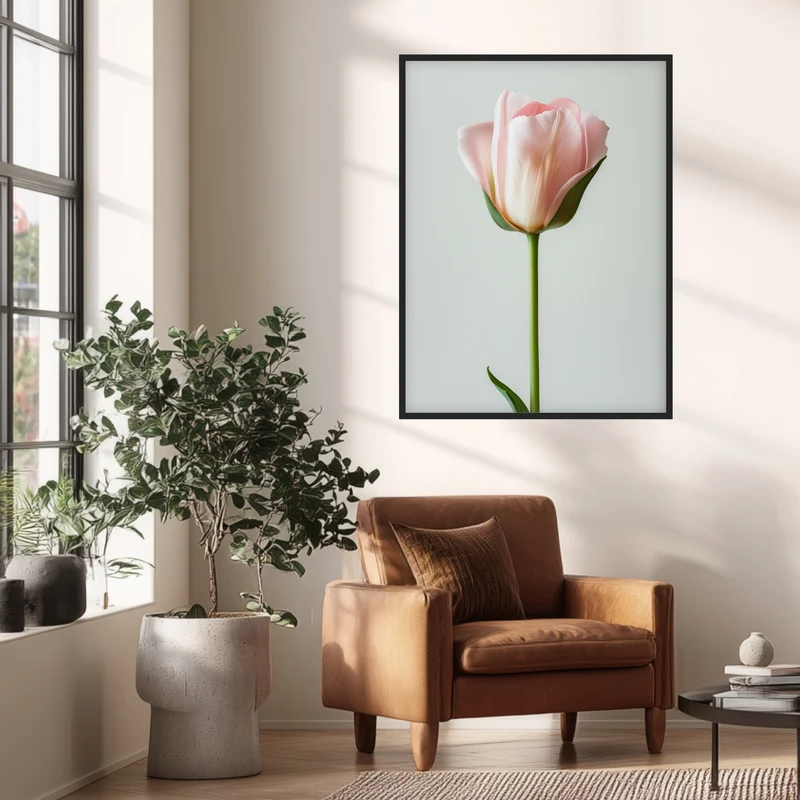 Rosa Tulpe einzeln Poster