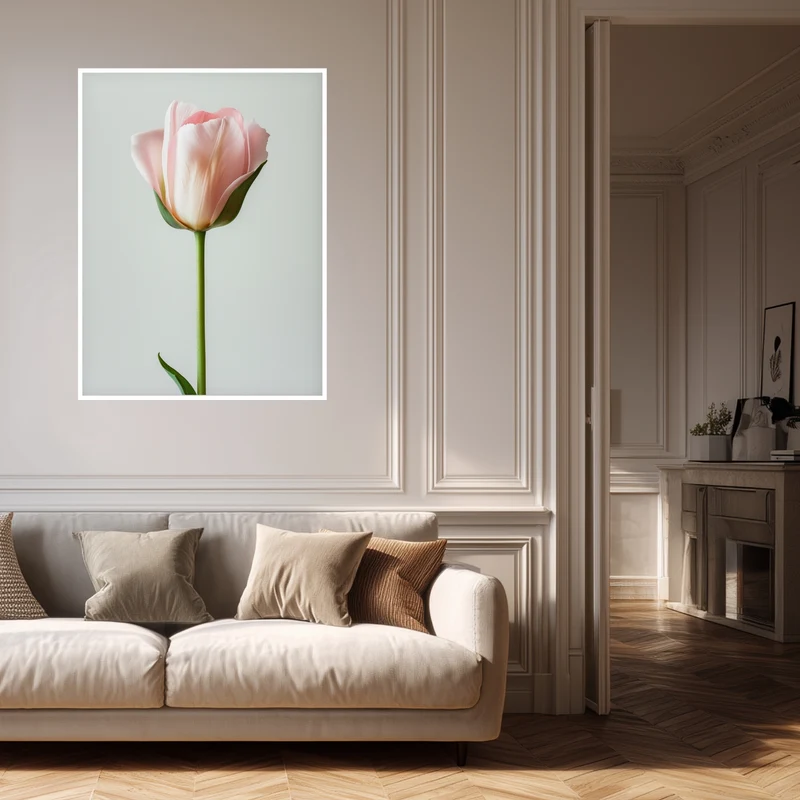 Rosa Tulpe einzeln Poster
