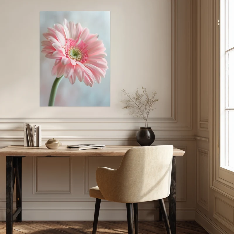 Rosa Gerbera Nahaufnahme Poster