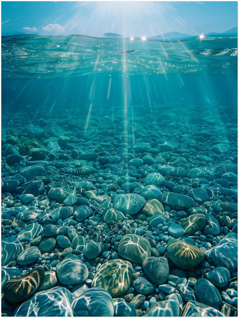 Sonnenstrahlen unter Wasser Leinwand