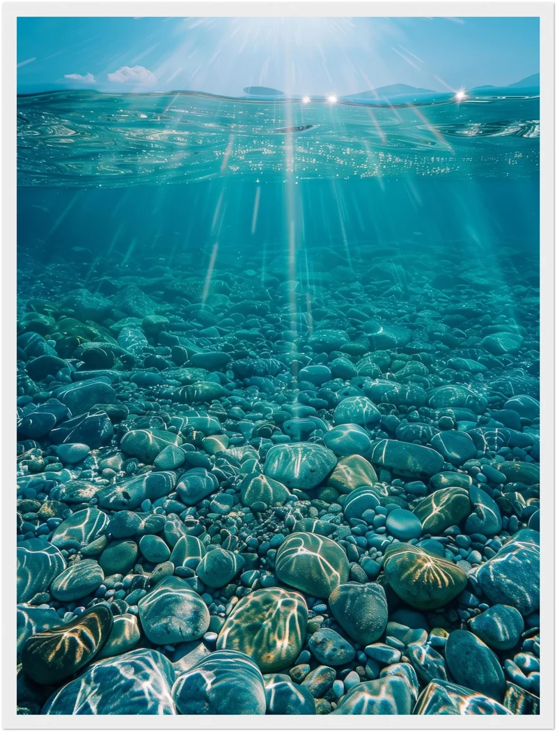 Sonnenstrahlen unter Wasser Poster