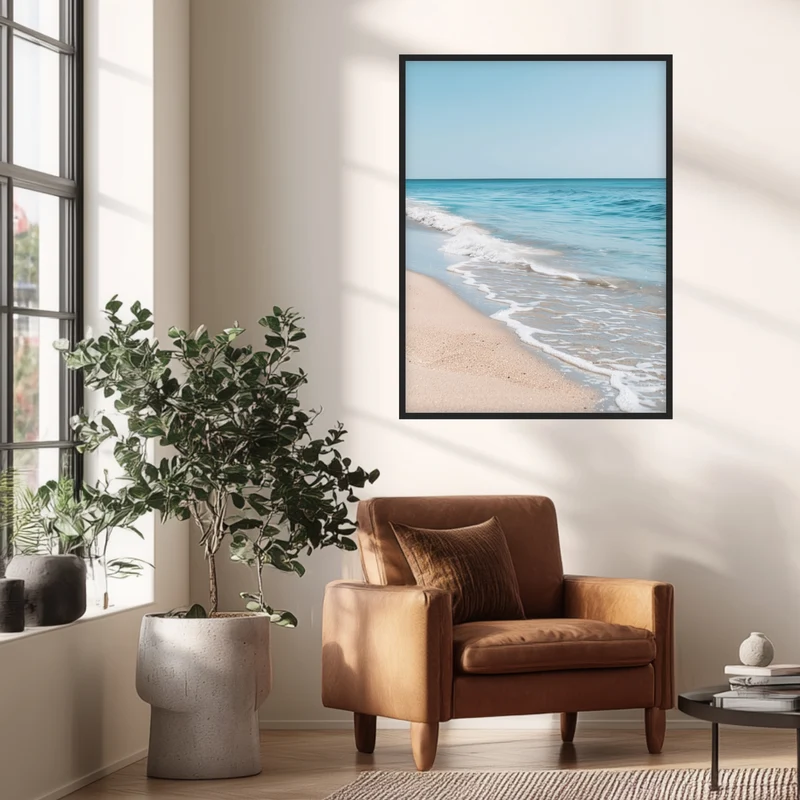 Türkises Meer am Sandstrand Poster