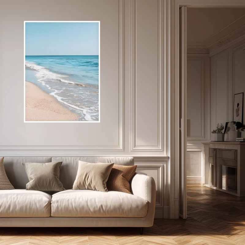 Türkises Meer am Sandstrand Poster