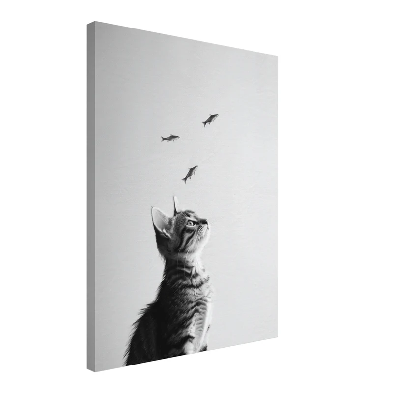 Katze Fische Leinwand