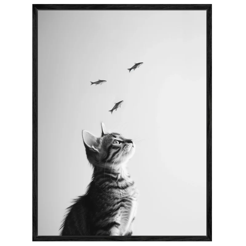 Katze Fische Leinwand