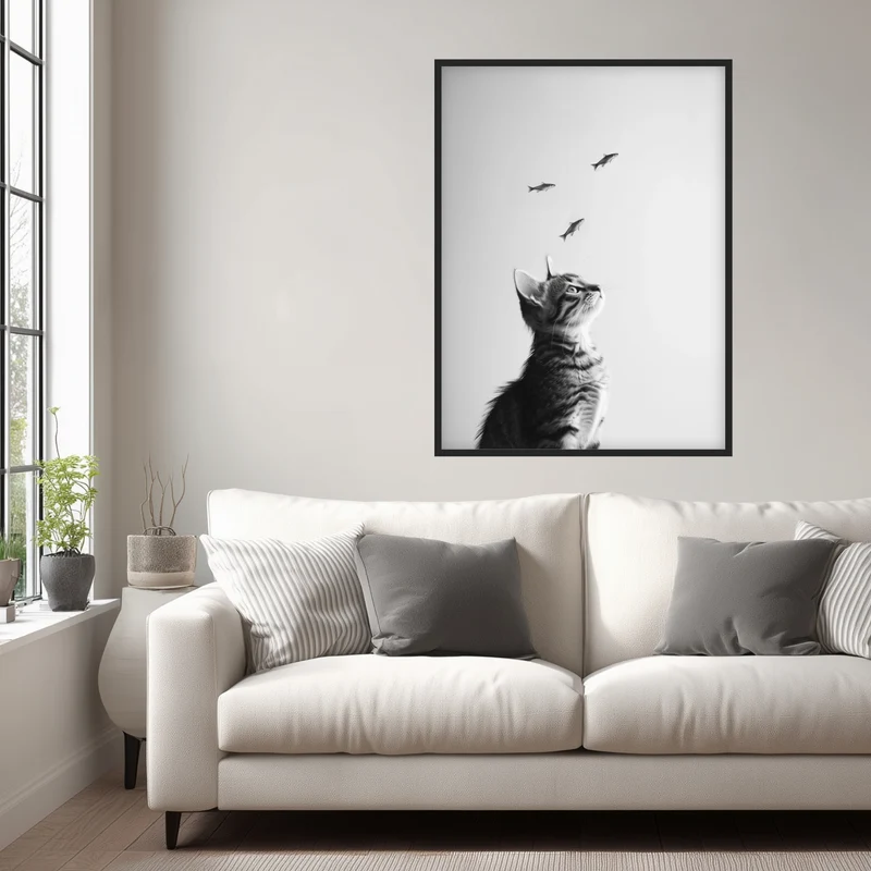 Katze Fische Poster