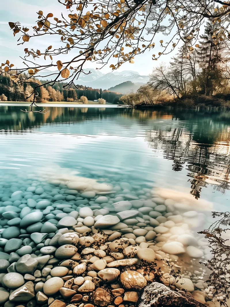 Bergsee im Herbst Poster