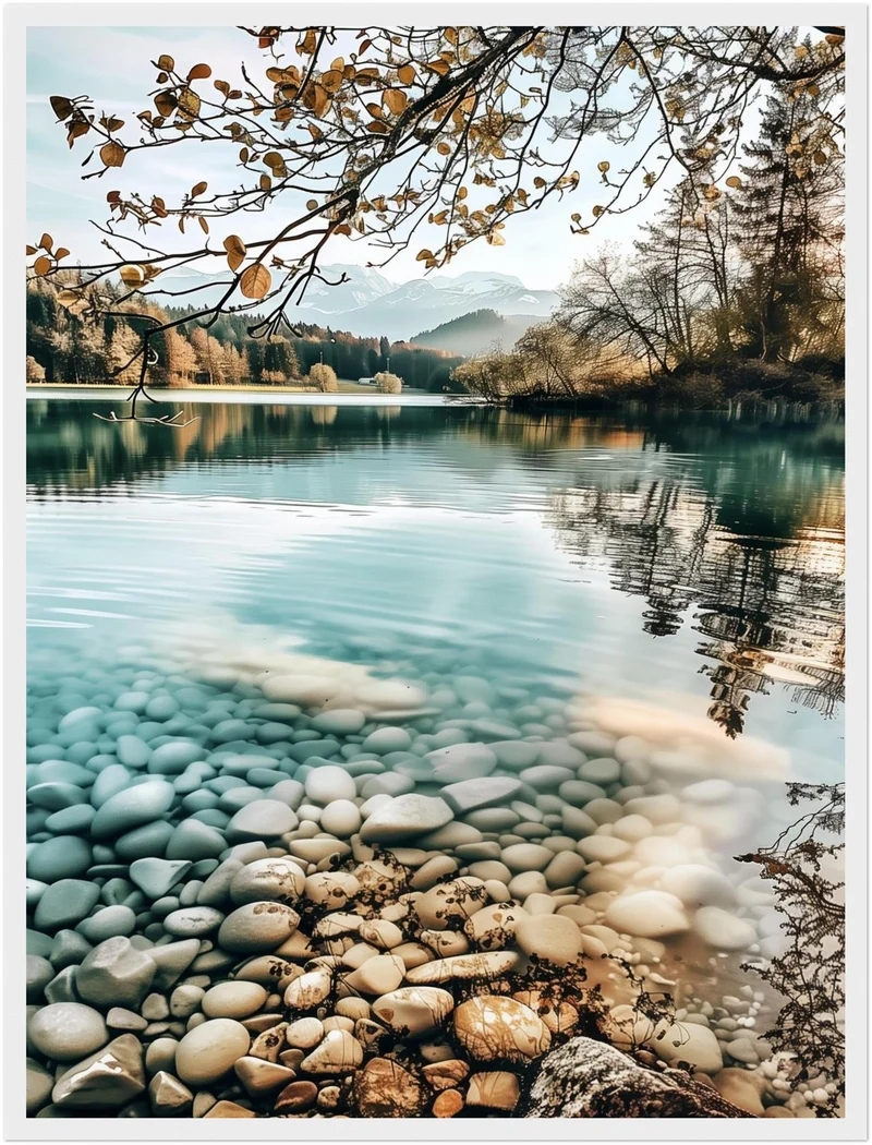 Bergsee im Herbst Poster