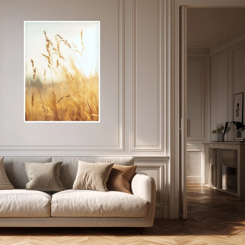 Goldene Gräser im Sonnenlicht Poster