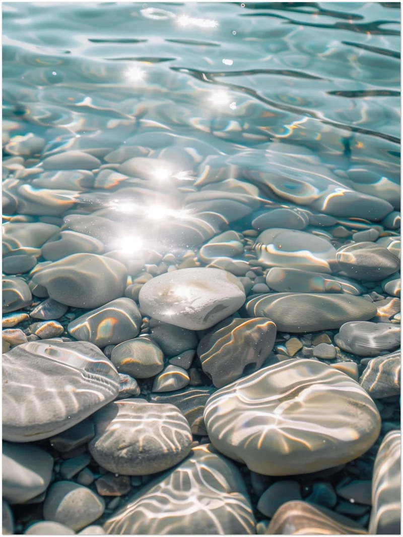 Kieselsteine im klaren Wasser Leinwand