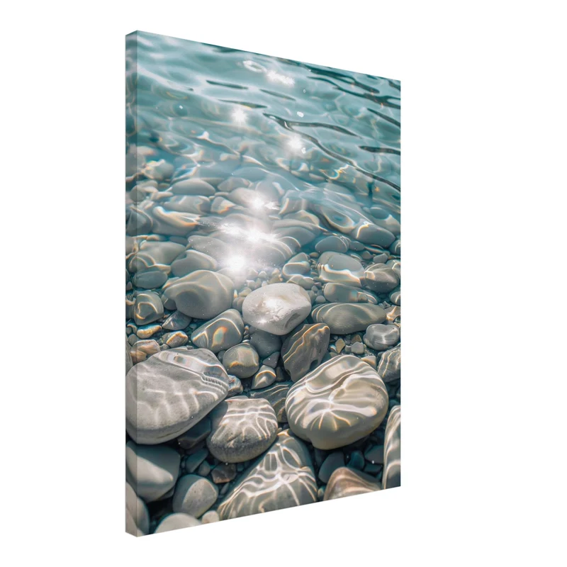 Kieselsteine im klaren Wasser Leinwand